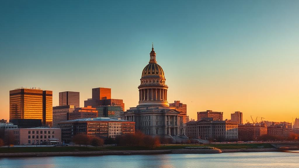 Iowa city skyline