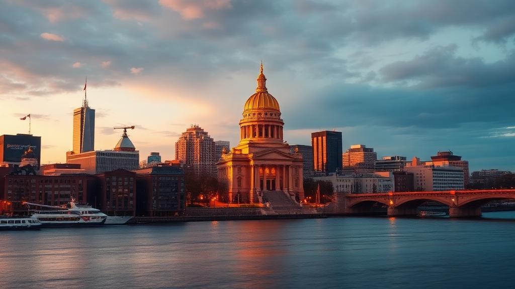 Rhode Island city skyline